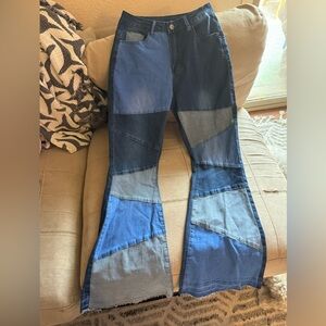 Patchwork Flare Jeans